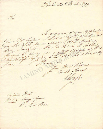Cuyler, Cornelius - Autograph Letter Signed 1799