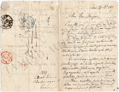 De Charlemagne, Crevel - Autograph Letter Signed 1837