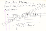 Milhaud, Darius - Signed Photograph with Music Quote
