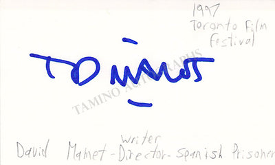Mamet, David - Signed Card & Photo