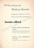 Oistrakh, David - Set of 4 Concert Programs Vienna 1945