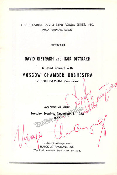 Oistrakh, David - Oistrakh, Igor - Double Signed Program