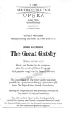 The Great Gatsby - Signed Cast Page World Premiere Met 1999