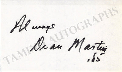 Martin, Dean - Signed Card 1985