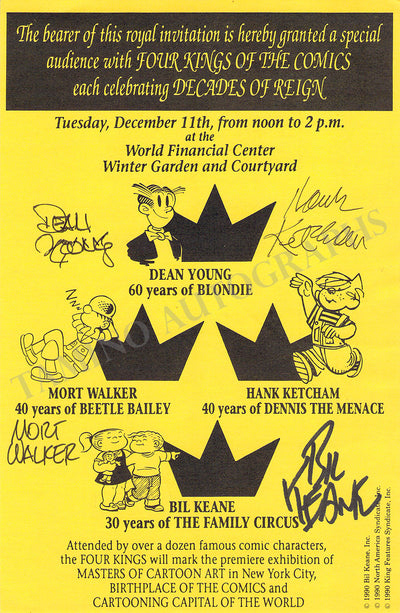 Young, Dean - Ketcham, Hank - Walker, Mort - Signed Flyer