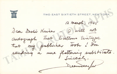 Taylor, Deems - Autograph Note Signed 1945