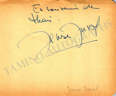 Duval, Denise - Signed Album Page