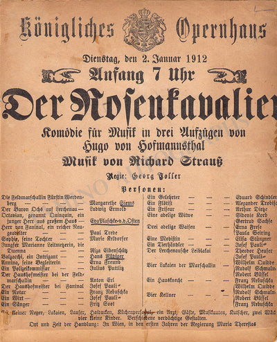Der Rosenkavalier - Program Clip Berlin 1912