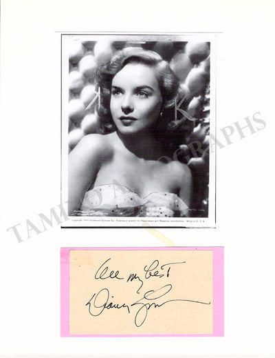 Lynn, Diana - Signed Card & Photograph