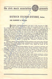 Fischer-Dieskau, Dietrich - Signed Program New York