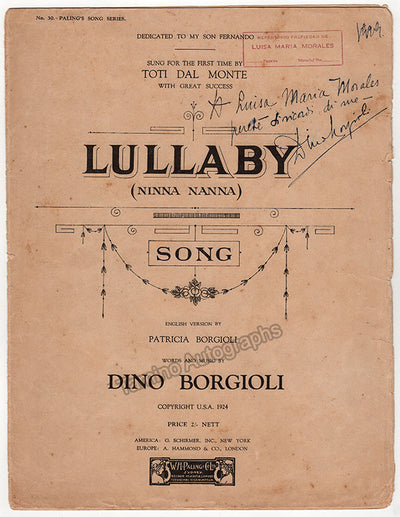 Borgioli, Dino - Signed Score Lullaby