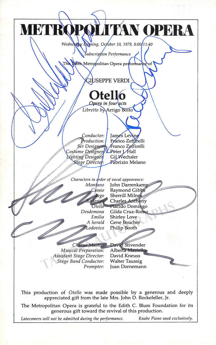 Opera Singers - Set of 5 Signed Cards