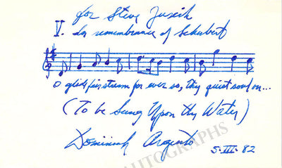 Autograph Music Quote Signed (1982)