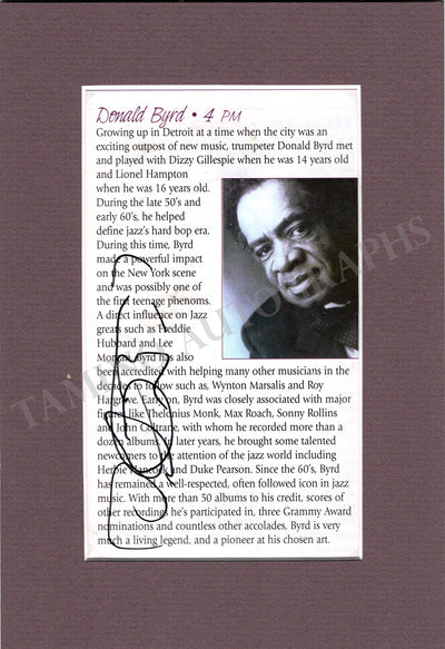 Byrd, Donald - Signed Clip with Photo