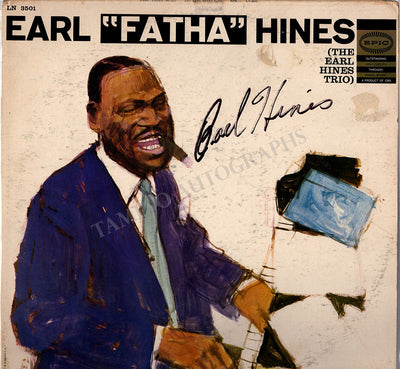Hines, Earl - Signed LP Sleeve "Earl 'Fatha' Hines"