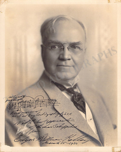 Stillman Kelley, Edgar - Signed Photograph 1933 with Music Quote