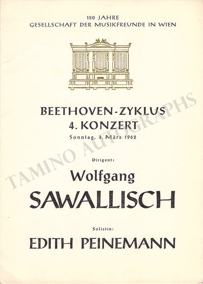 Peinemann, Edith - Sawallisch, Wolfgang - Concert Program Vienna 1962