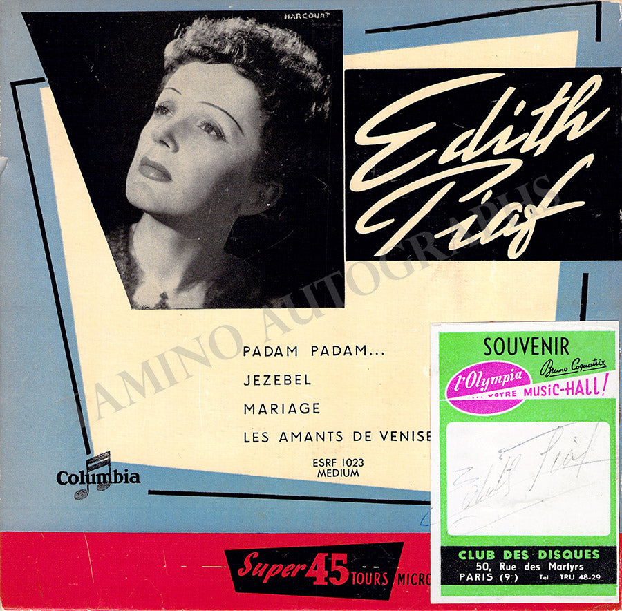 Piaf, Edith - Signed Single Record