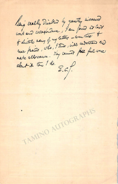Stedman, Edmund Clarence - Autograph Note Signed