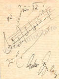 Eysler, Edmund - Autograph Music Quote Signed 1932