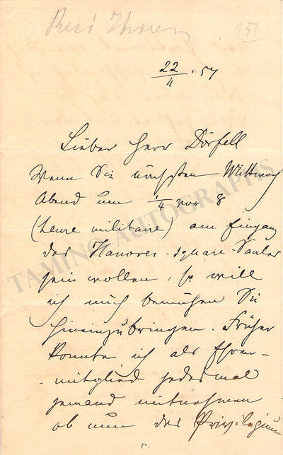 Silas, Edouard - Autograph Letter Signed 1857