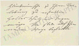 Strauss, Edouard - Autograph Note on Business Card
