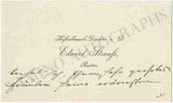 Strauss, Edouard - Autograph Note on Business Card