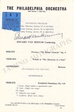 Beinum, Eduard van - Set x 2 Signed Program Pages Philadelphia 1954