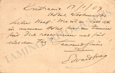 Grieg, Edvard - Autograph Note Signed 1907