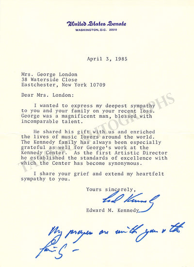 Kennedy, Ted - Typed Letter Signed 1985