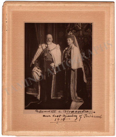 Edward VII - Alexandra of Denmark - Signed Photograph 1910