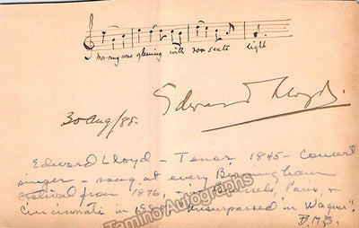 Autograph Music Quote Signed (1888)