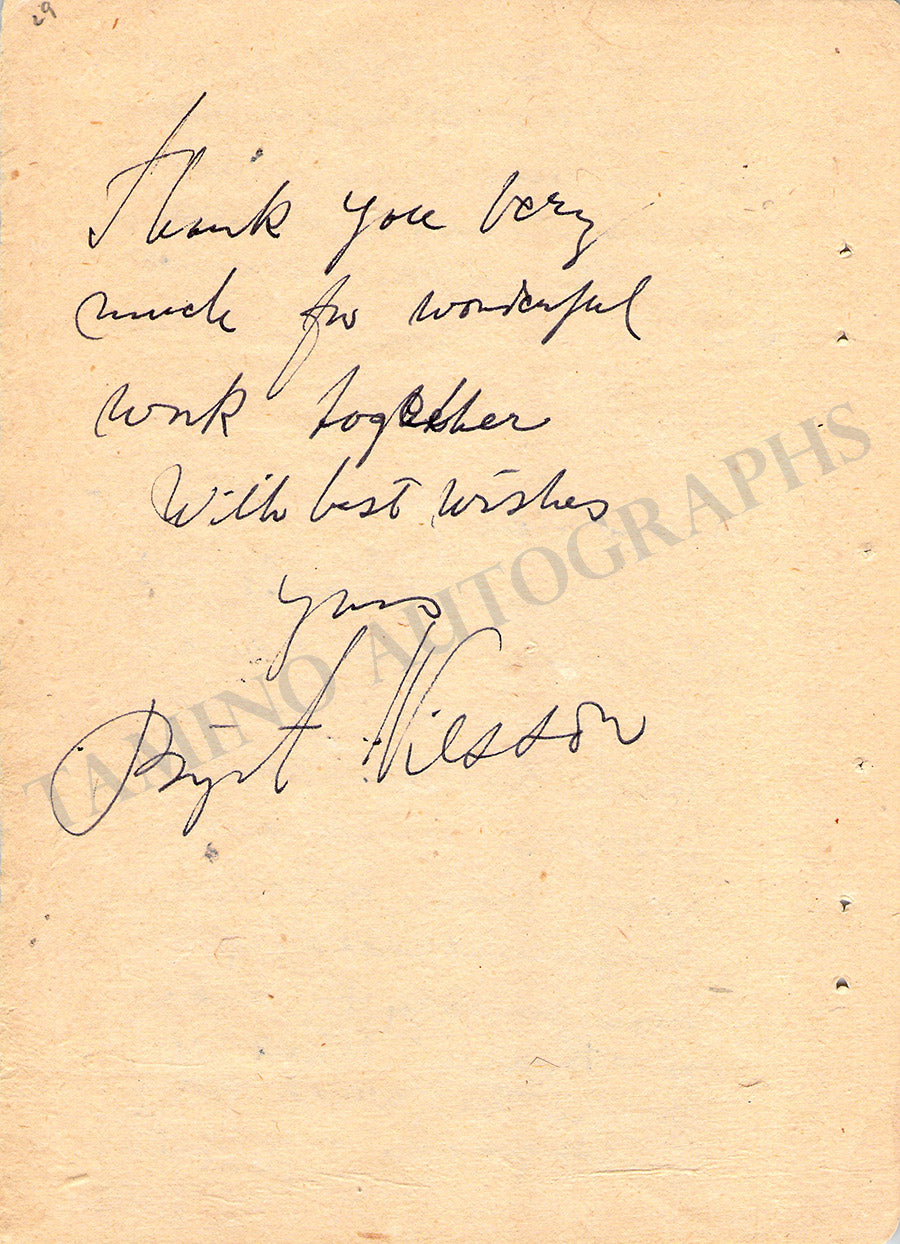 Eli Wallach, Teresa Wright, Birgit Nilsson Autograph Notes