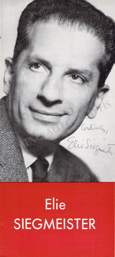 Siegmeister, Elie - Signed Booklet