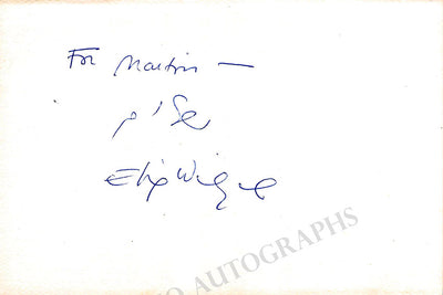 Wiesel, Elie - Signed Card  1983