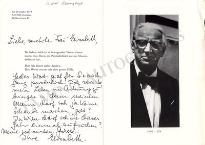 Schwarzkopf, Elisabeth - Autograph Note Signed