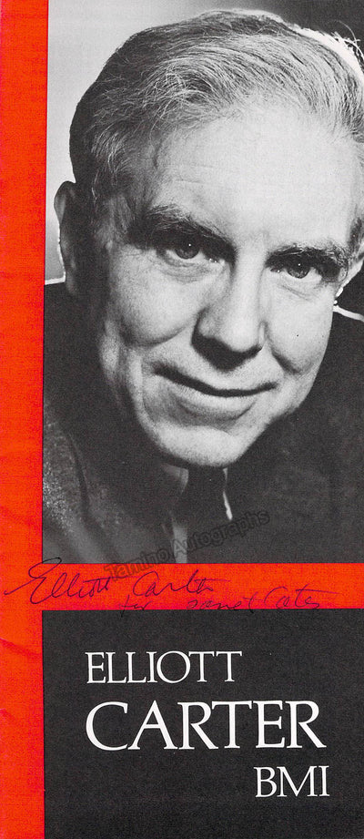 Carter, Elliot - Signed Booklet