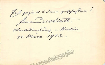 Wirth, Emanuel - Signed Album Page 1902