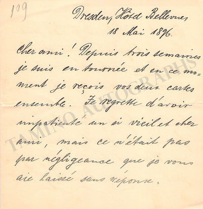 Drach, Emil - Autograph Letter Signed 1896