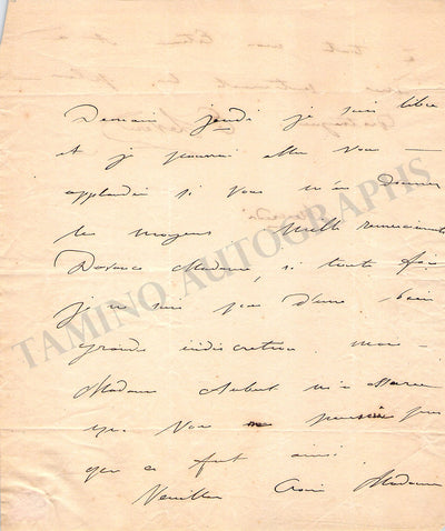 Leverd, Emilie-Jeanne - Autograph Letter Signed