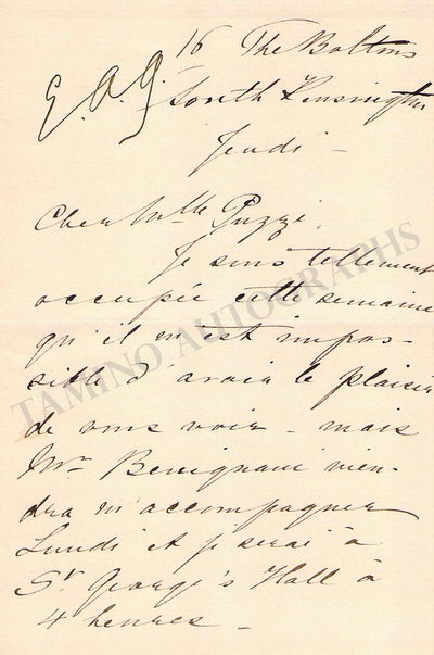 Autograph Letter Signed (I)