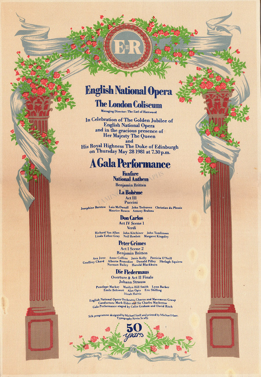 English National Opera Silk Program Gala Performance 1981 – Tamino ...