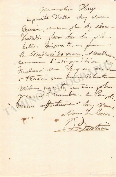Bertini, Henri Jerome - Autograph Letter Signed