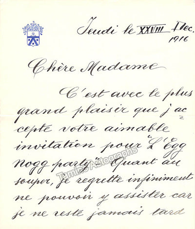 Caruso, Enrico - Autograph Letter Signed 1916