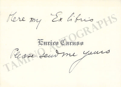 Caruso, Enrico - Vintage Autograph Business Card