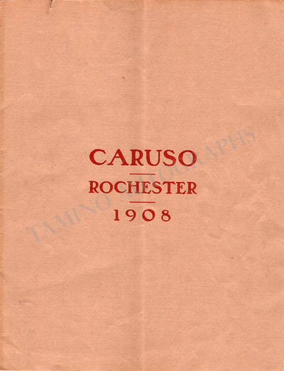 Caruso, Enrico - Concert Program New York 1908