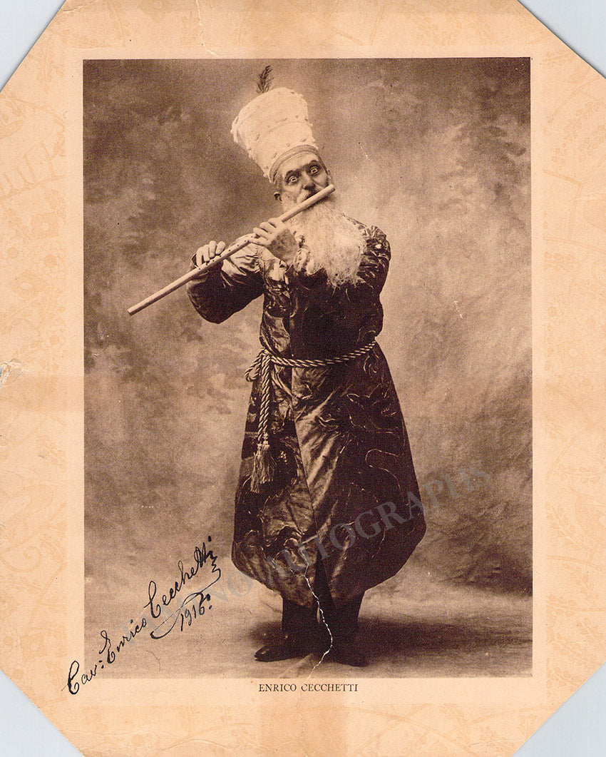 Enrico Cecchetti Autograph Signed Print 1916 – Tamino