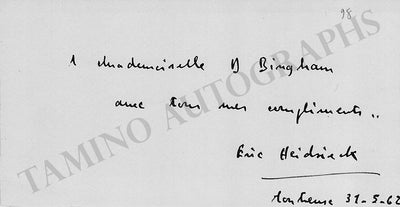 Heidsieck, Eric - Signed Card 1962