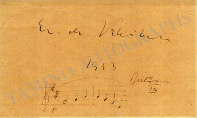 Kleiber, Erich - Autograph Music Quote Signed 1933