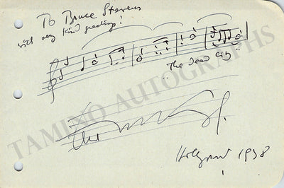 Korngold, Erich Wolfgang - Autograph Music Quote Signed 1938